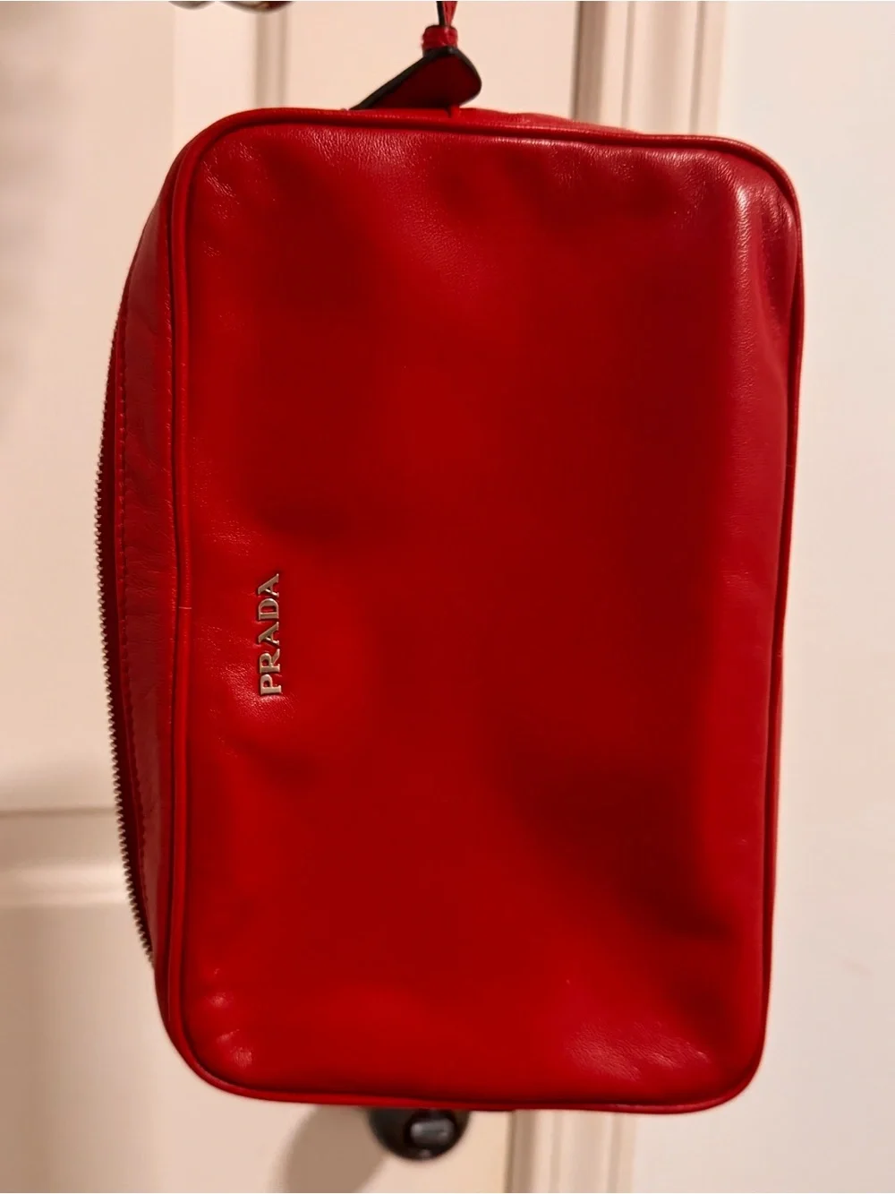 Prada Red Leather Grommet Chain Satchel